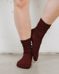 The Ribbed Crew Sock Sangria