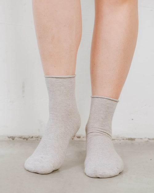 The Daily Mid Crew Sock Grey Melange