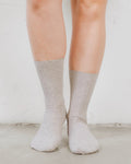 The Ribbed Crew Sock Grey Melange