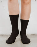 The Ribbed Crew Sock Black