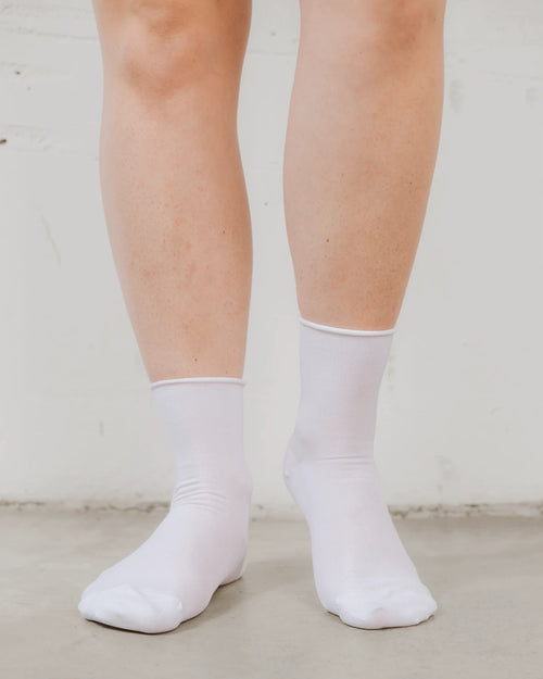 The Daily Mid Crew Sock White