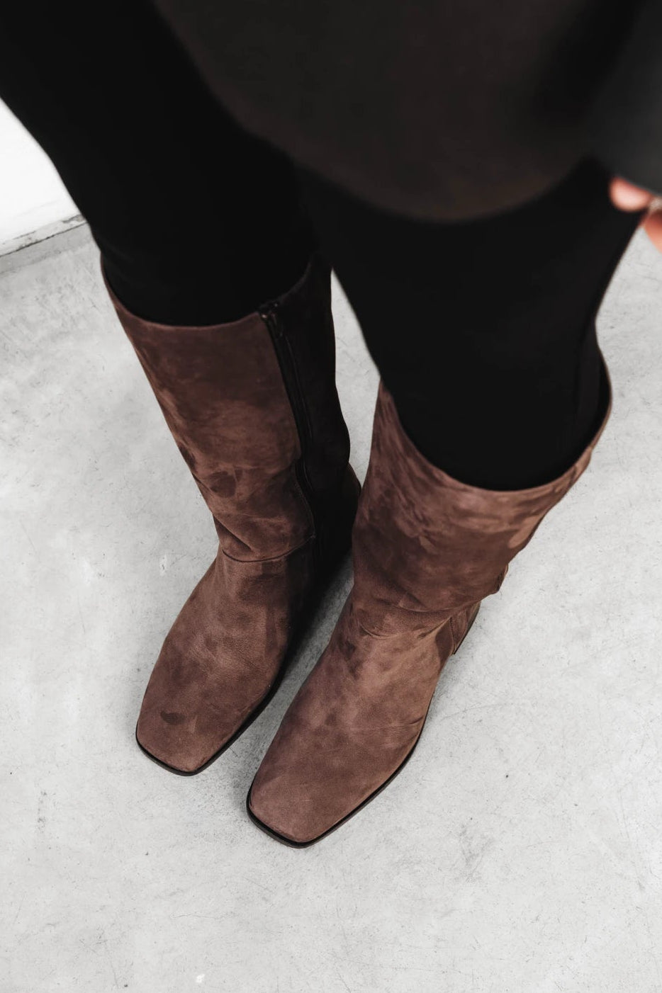 The Twiggy Tall Boot Chestnut Nubuck