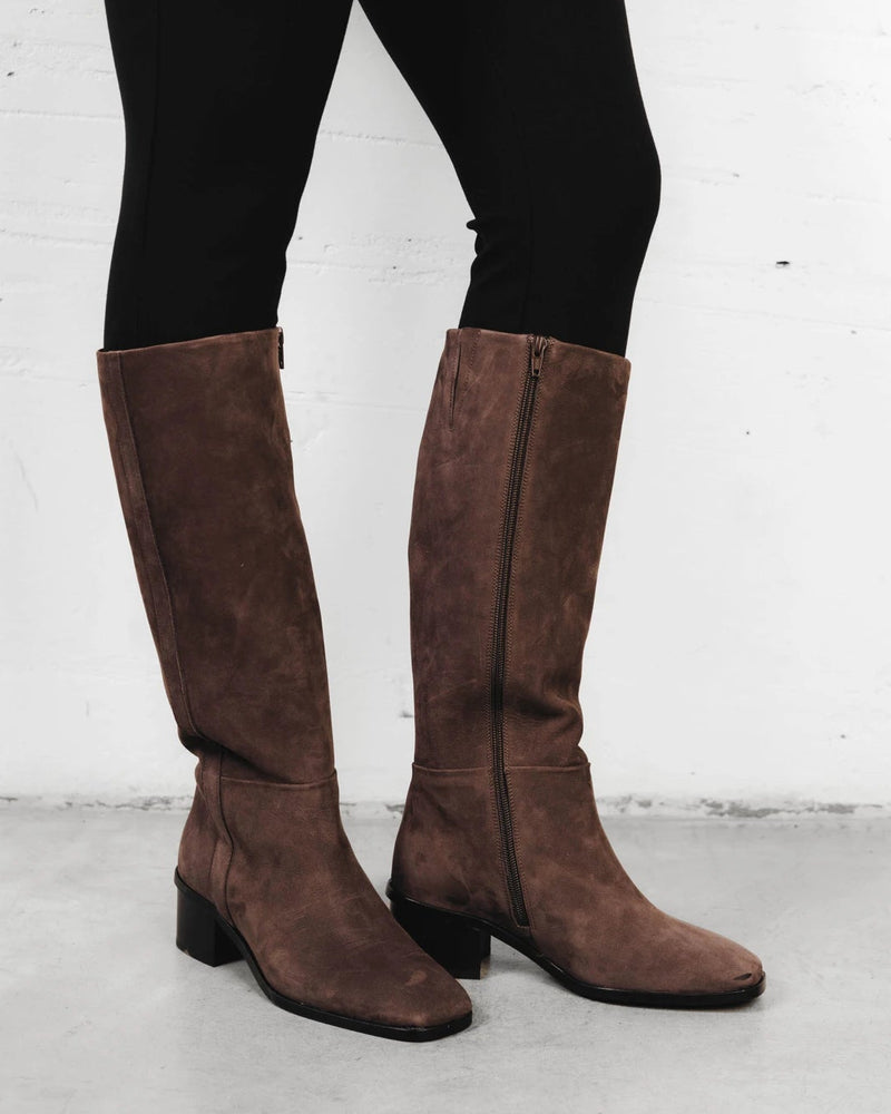 The Twiggy Tall Boot Chestnut Nubuck