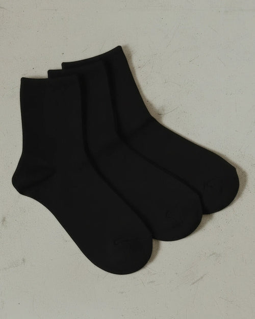 The Daily Mid Crew Sock Black 3-Pack