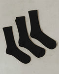 The Ribbed Crew Sock Black 3-Pack