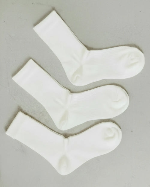 The Dressy Crew Sock Alabaster 3-Pack
