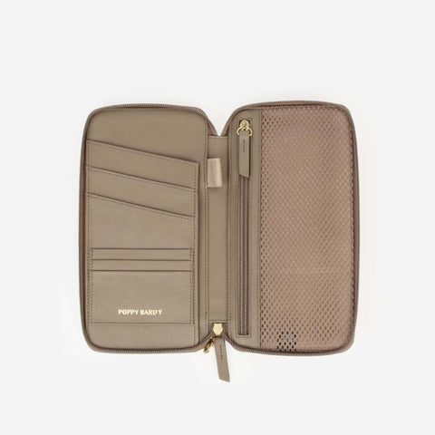 The Flying Solo Passport Holder Truffle Micro Pebble