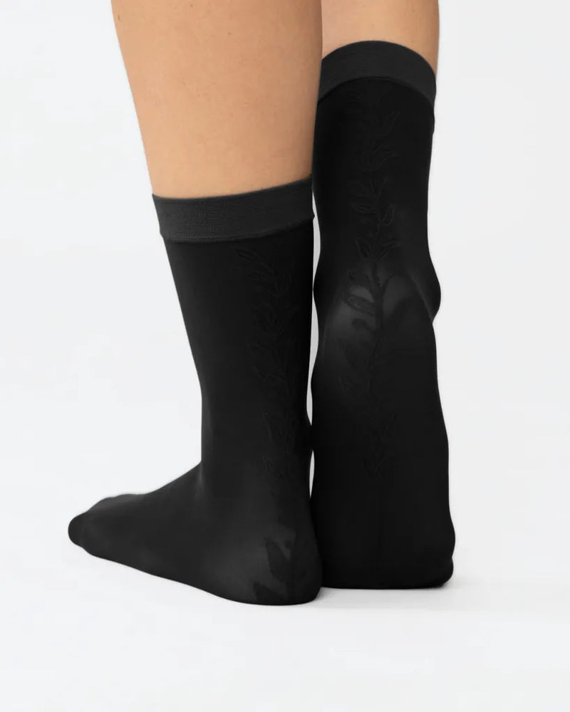 Rachel Sheer Sock Black Vine Sheer Black