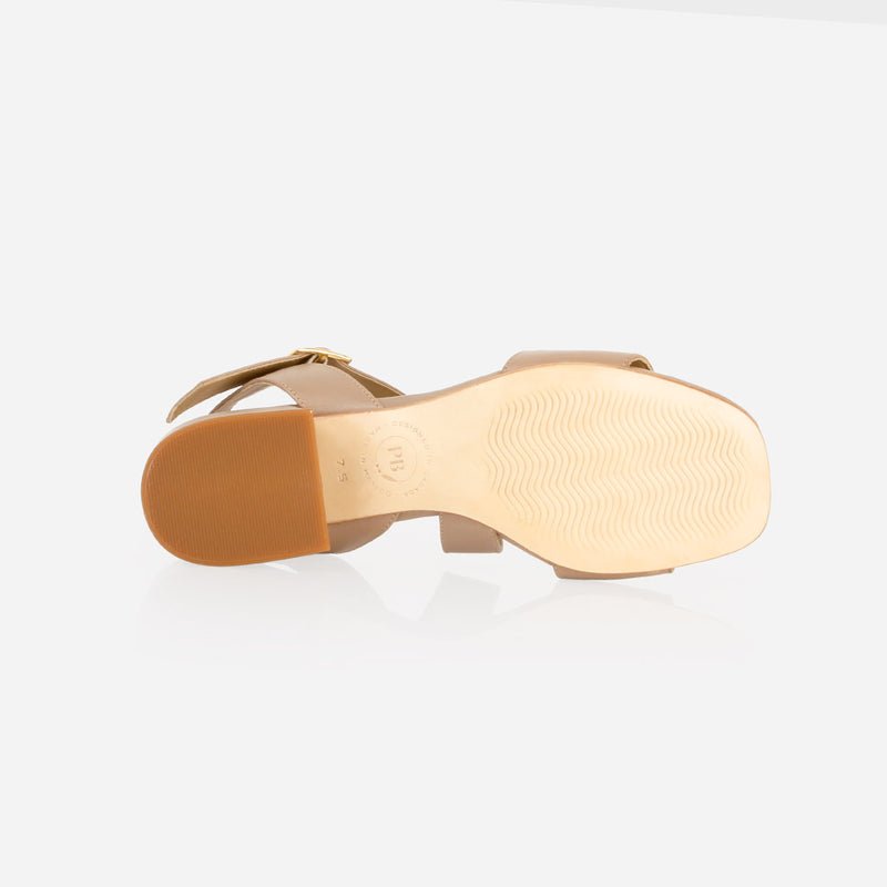 The Soirée Heeled Sandal Oat Milk