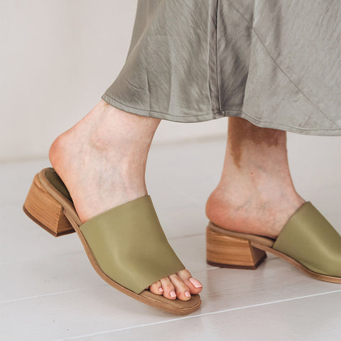 The Spritz Heeled Sandal Matcha