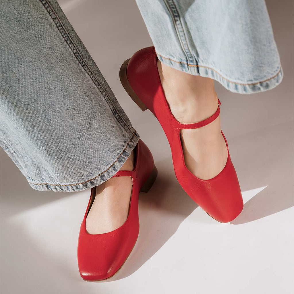 Mary jane red shoes online