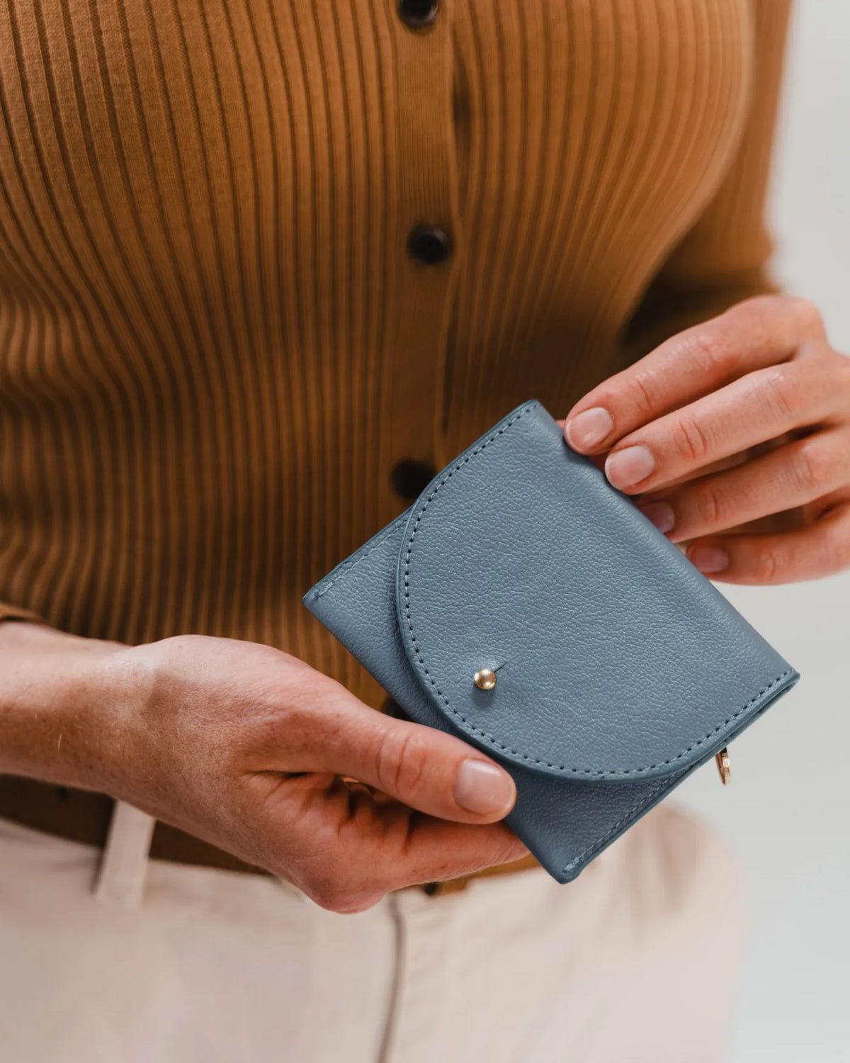 The Cardholder Faded Denim Micro Pebble