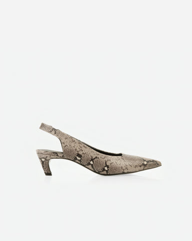The Claire Slingback Taupe Snake