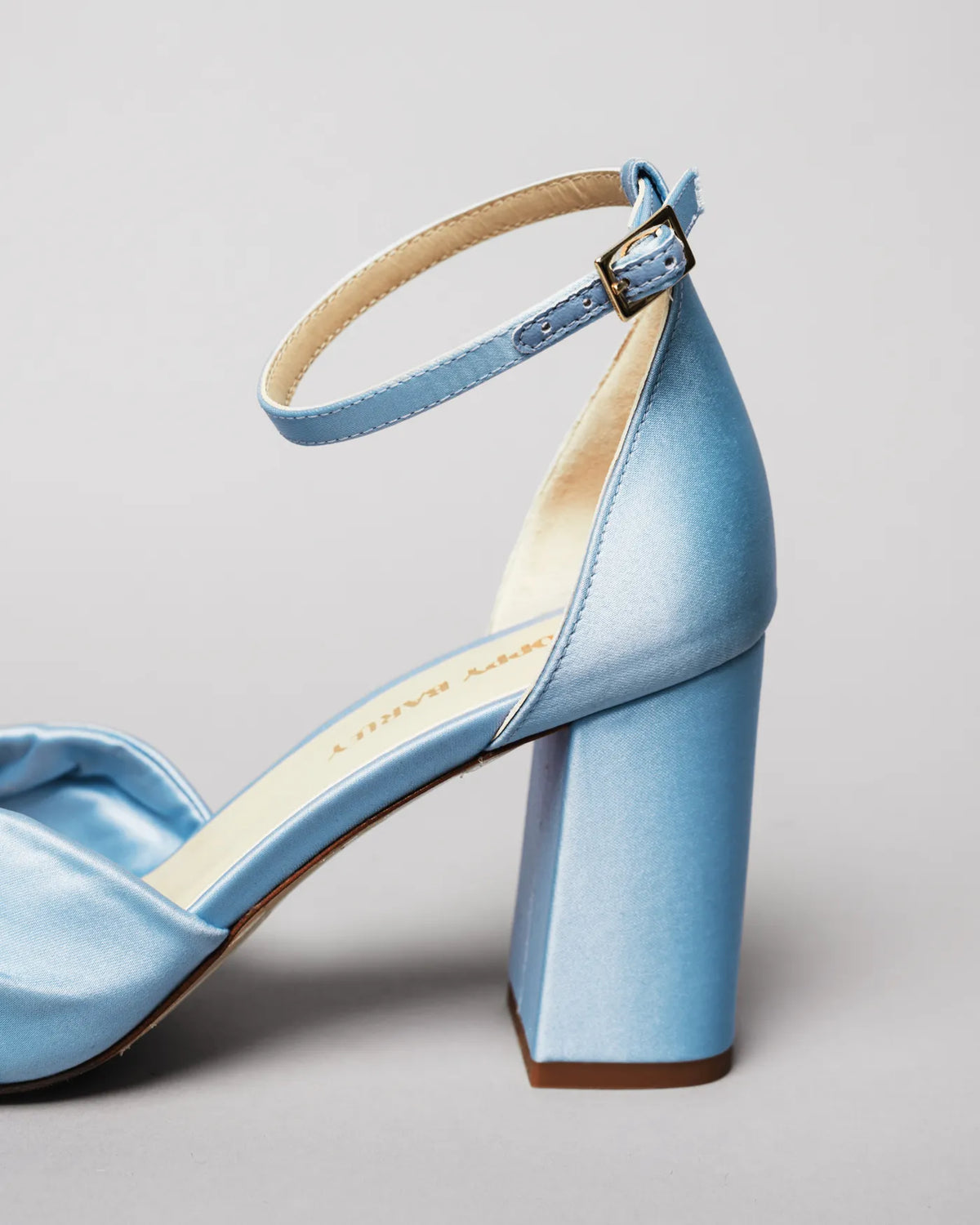 The Esther Heeled Sandal Blue Satin