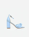 The Esther Heeled Sandal Blue Satin