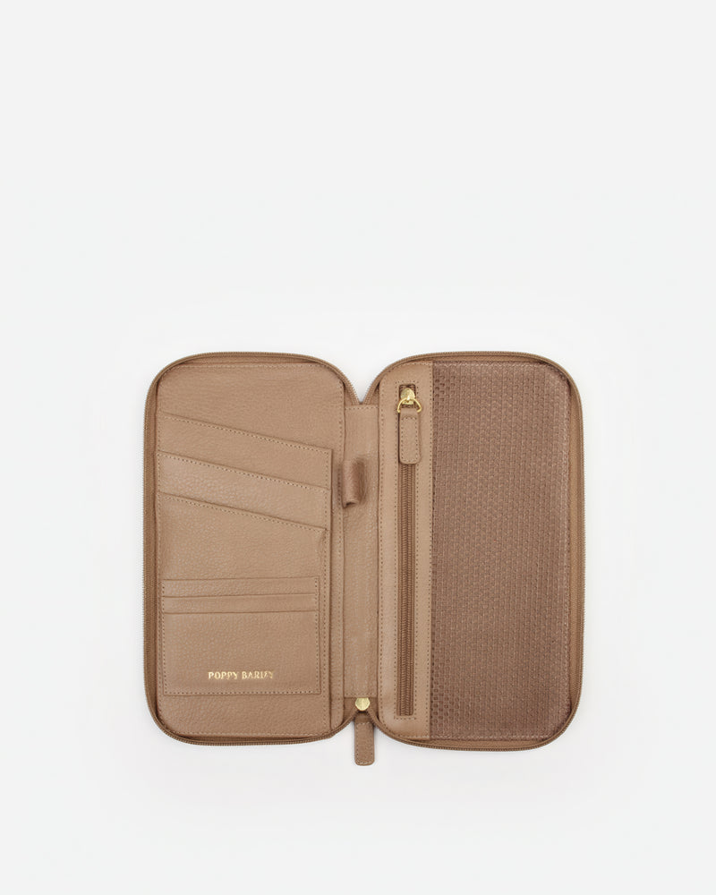 The Flying Solo Passport Holder Biscotti Micro Pebble