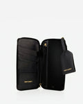 The Flying Solo Passport Holder & Slim Luggage Tag Set Black