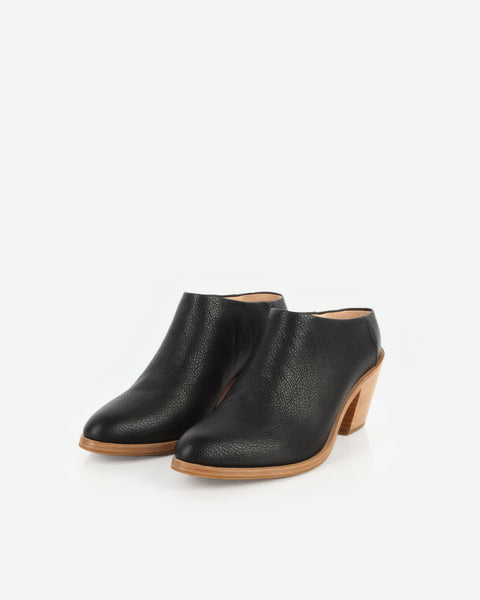 The Heeled Mule Black Pebble