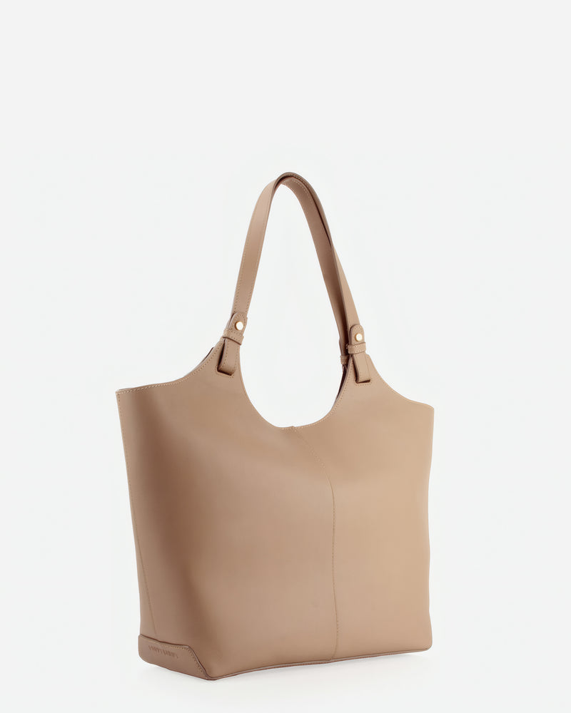 The Lisboa Tote + Laptop Sleeve Set Biscotti