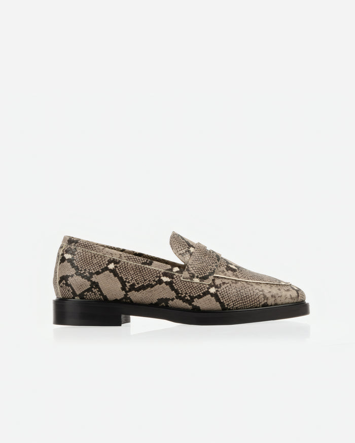 The Milan Loafer Taupe Snake