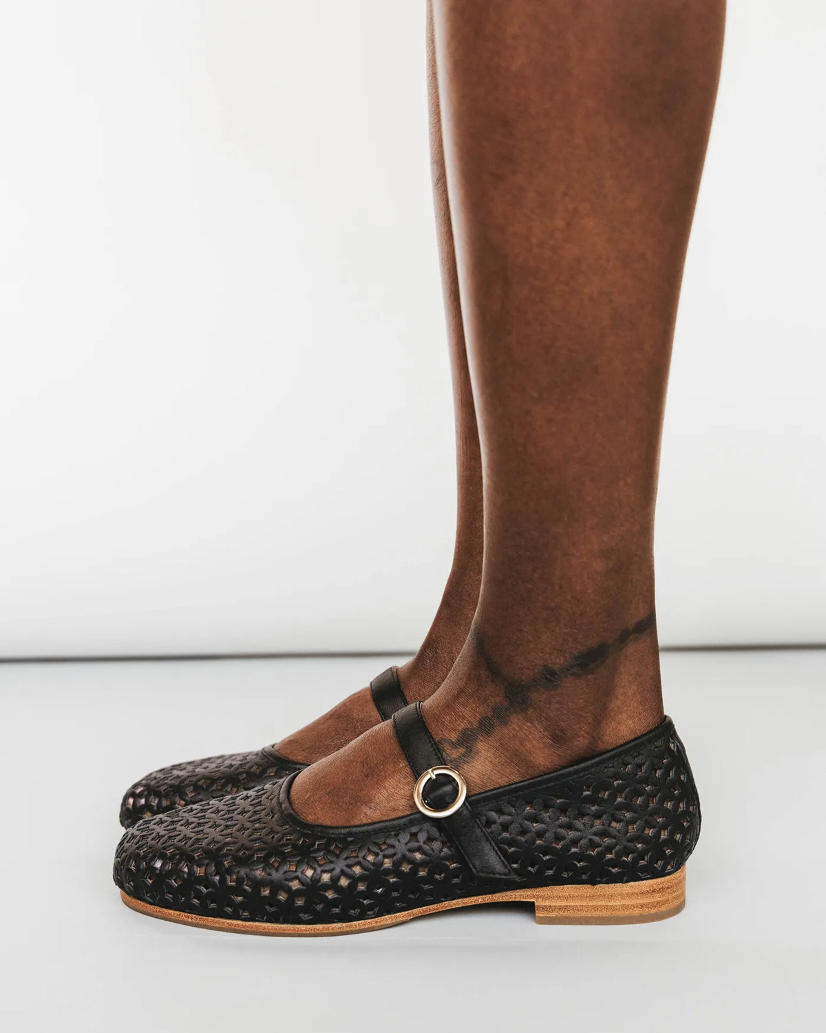 The Modern-Day Mary Jane Perforated Black