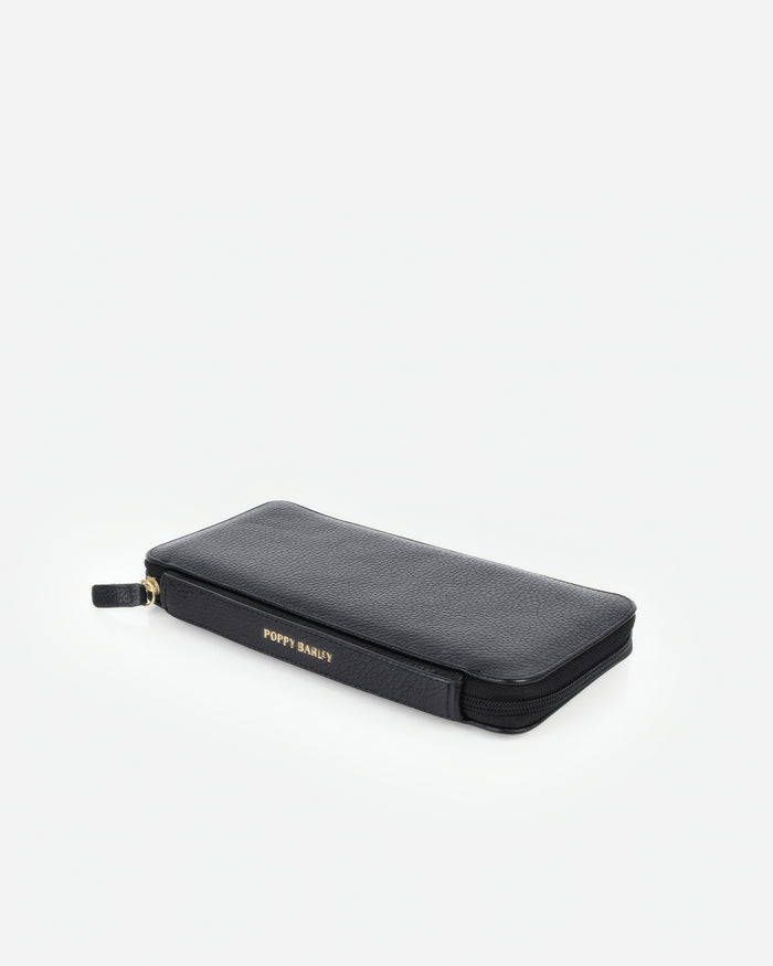 The Six Person Family Passport Holder Black Micro Pebble