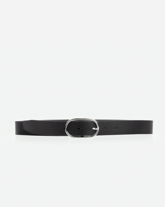 The Sleek Belt Silver Black