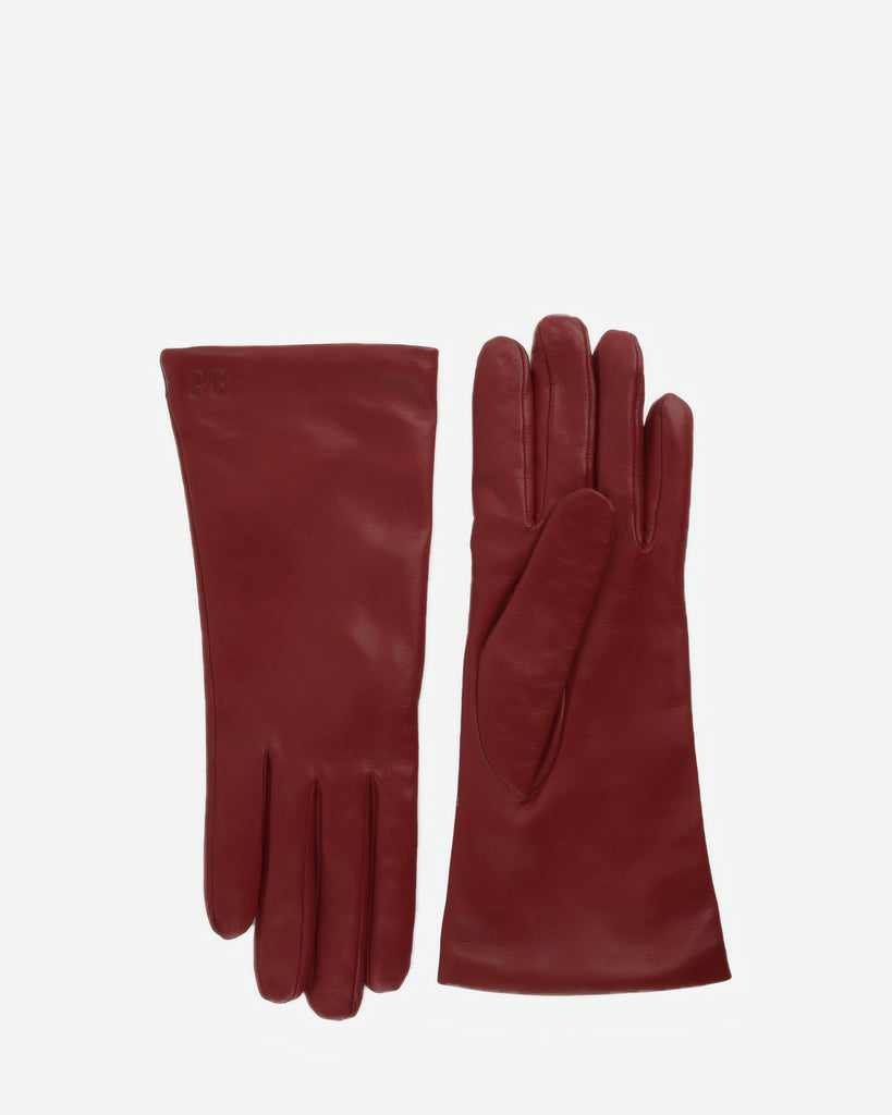 The Sleek Leather Glove Merlot | Red Leather | Poppy Barley