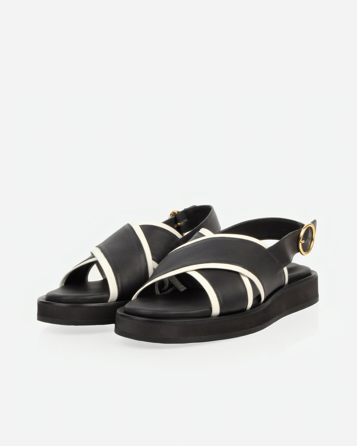 The Sunday Sandal Black & Panna Cotta