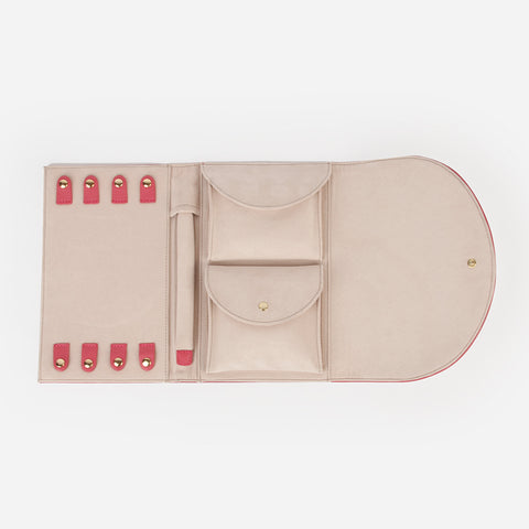 The Trifold Jewelry Case Faded Denim Micro Pebble – Poppy Barley