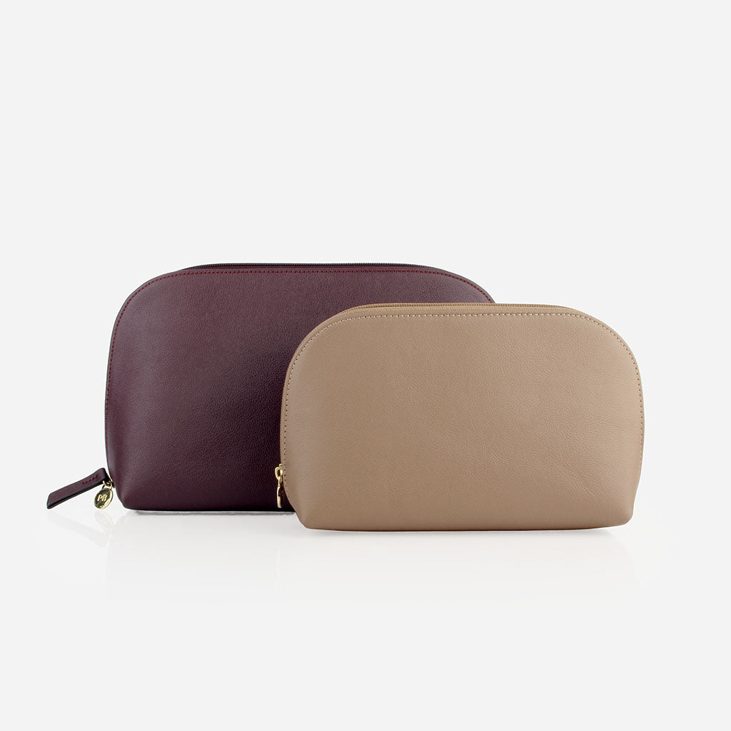 The Universal Pouch Set Aubergine & Biscotti