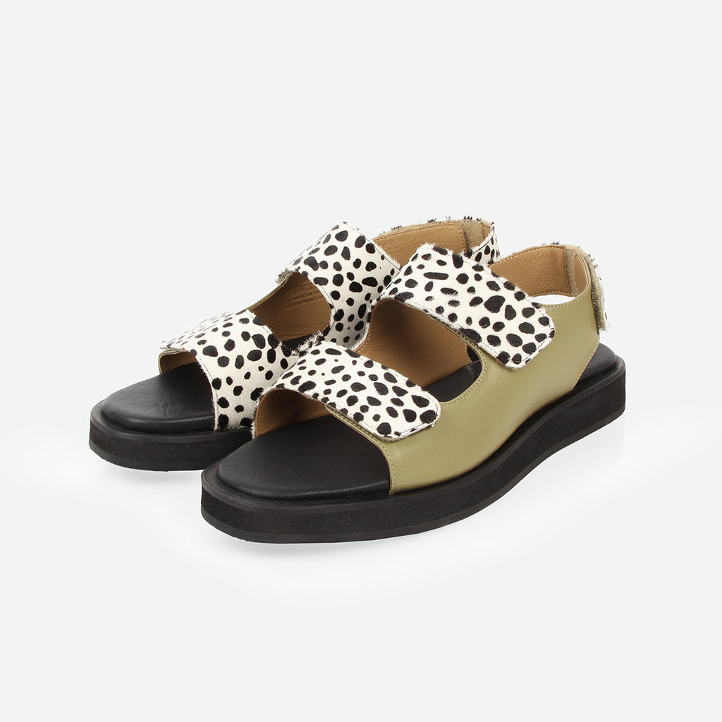 The Wanderlust Sandal 2.0 Matcha and Spots – Poppy Barley