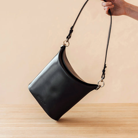 The Fold-Top Bucket Bag Black
