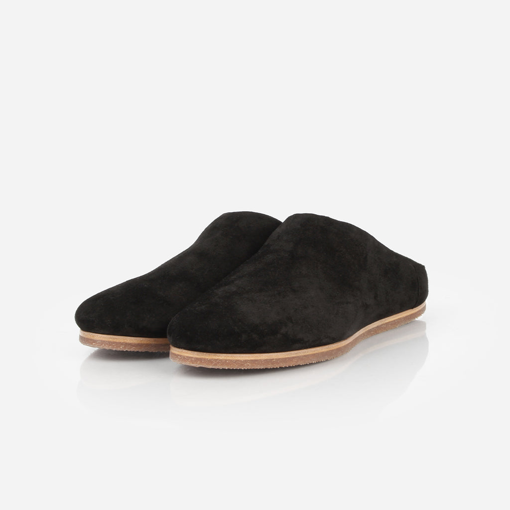 Black suede best sale slipper shoes