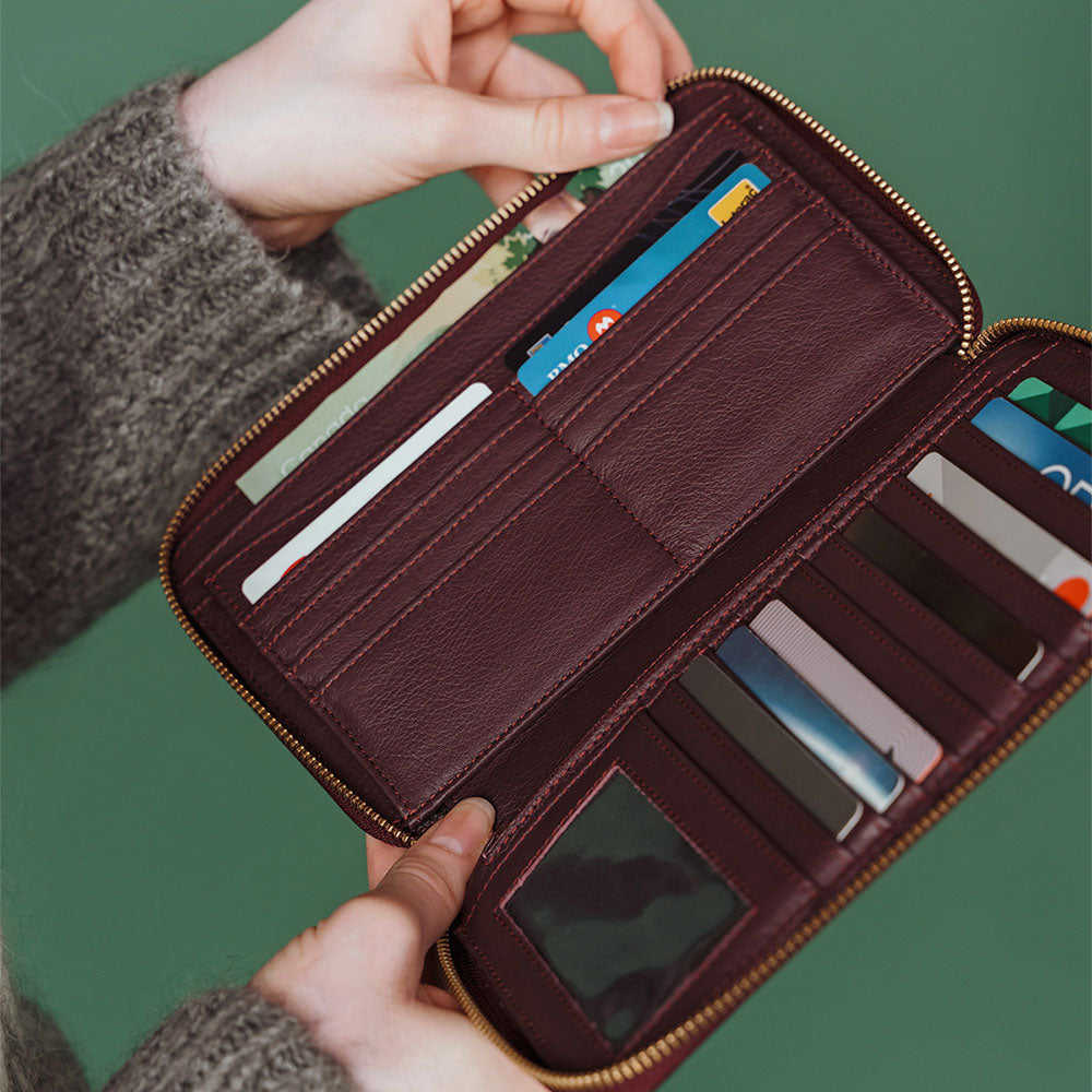 The My Whole Life Wallet Aubergine Pebble