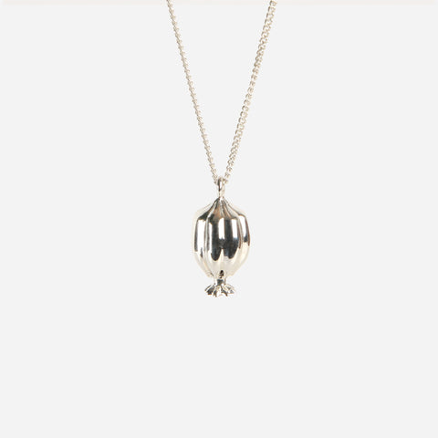 The Poppy Pod Necklace Silver