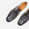 The Jasper Derby - black calf leather and deer leather men's derby dress shoes - Poppy Barley