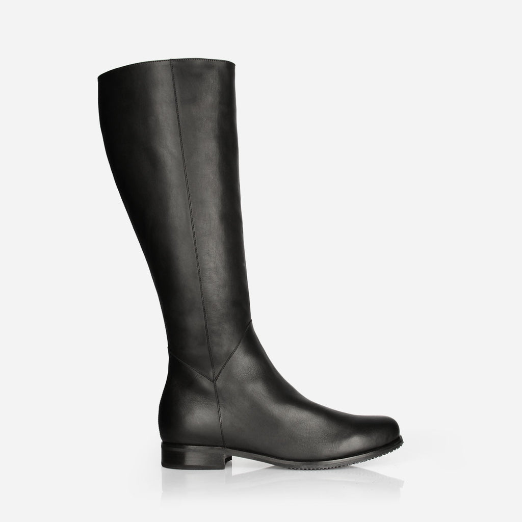 The Kensington Tall Boot Black Leather | Poppy Barley